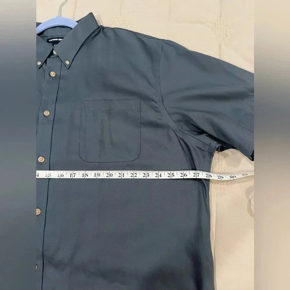 Lands’ End XXL, NWOT dress/casual shirt. Dark gray (soapstone), short sleeves. - Picture 5 of 9